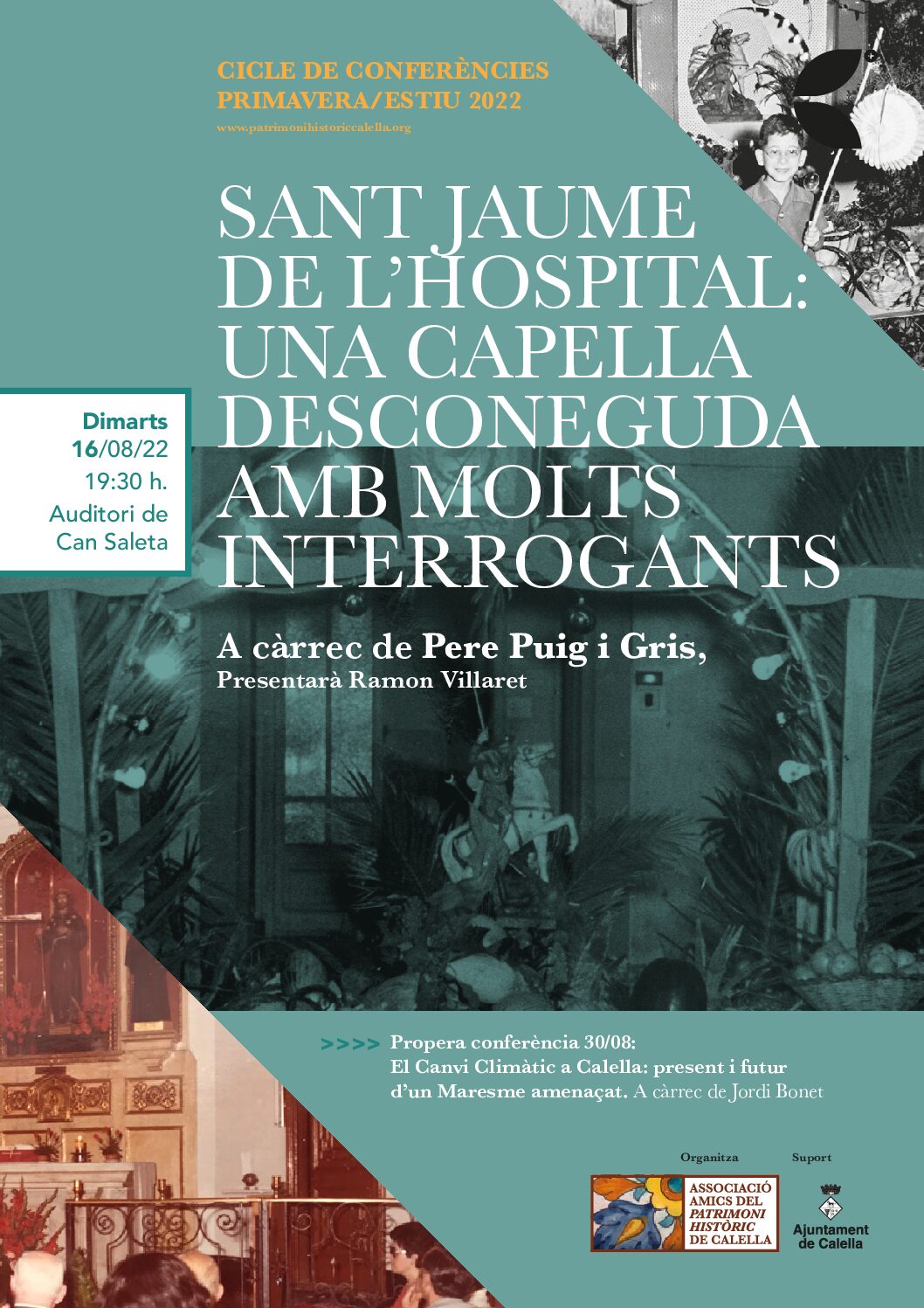 Conferència “Sant jaume de l’hospital: Una capella desconeguda amb molts interrogants”, per Pere Puig i Gris