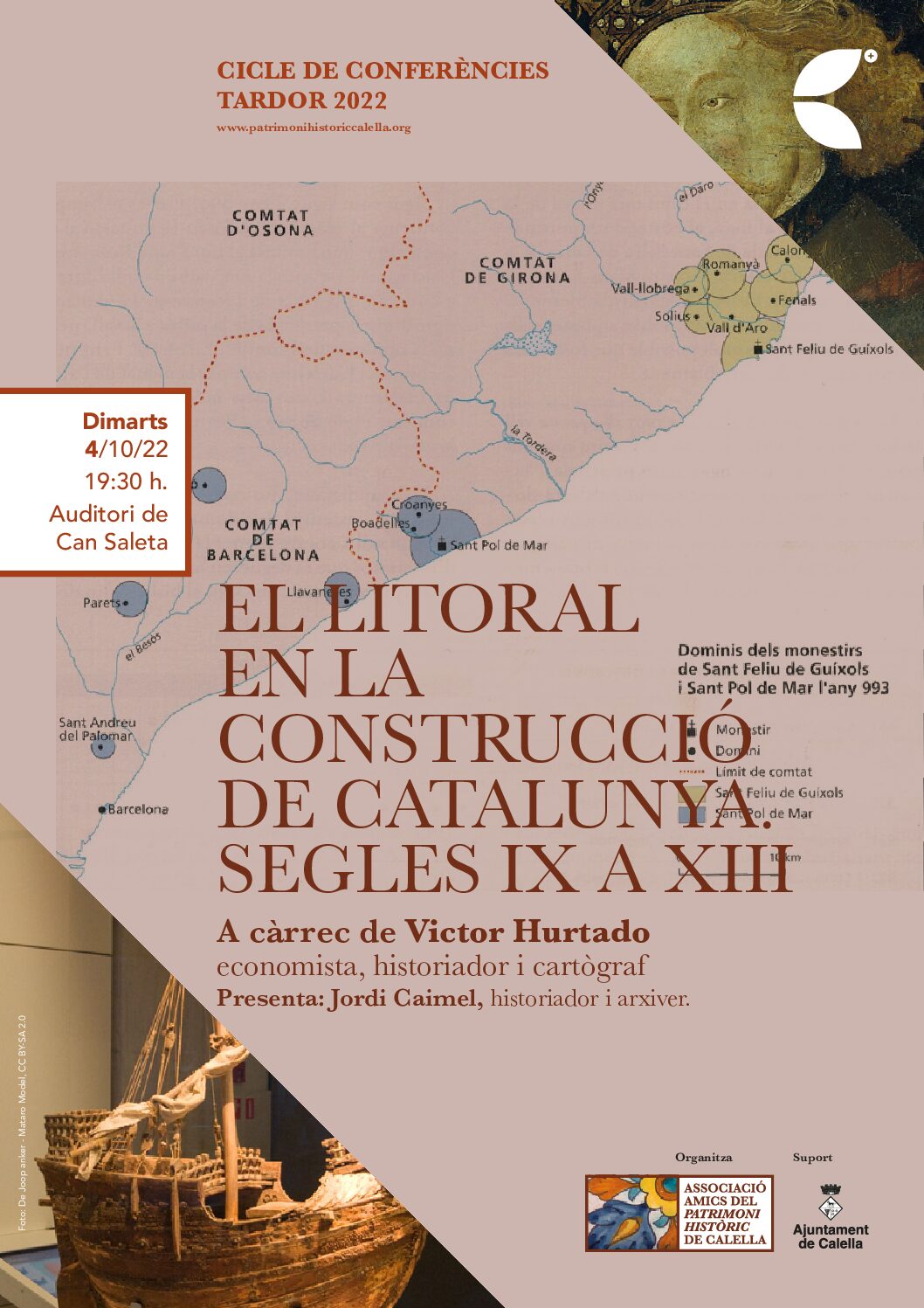 Nova conferència organitzada per l’AAPHC: “EL LITORAL EN LA CONSTRUCCIÓ DE CATALUNYA. SEGLES IX A XIII” a càrrec de Víctor Hurtado
